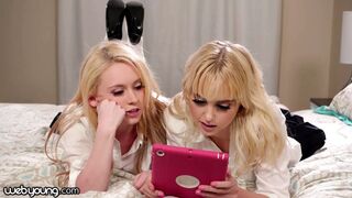 Chloe Cherry és egyetemista ribanca lesbi kísérletezésre adja fejét