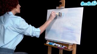 Ryan Keely bob ross cosplayban festés óráján megvadul a óriási cickós milf