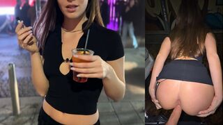 Keményen megbasztam egy olasz csajszit a kocsi mögött a klub előtt